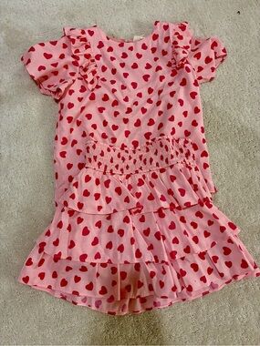 Hayden Girls Heart Skirt Set Girls Medium